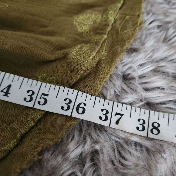 Free People Picking Petals Mini Dress Cardamom Seed Olive Green Women's Large - Picture 16 of 16